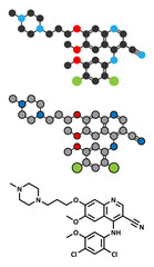 Bosutinib chronic myelogenous leukemia (CML) drug molecule. 