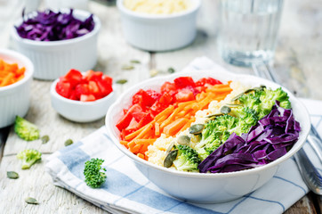 rainbow millet vegetable salad