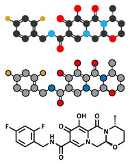 Dolutegravir HIV drug molecule.