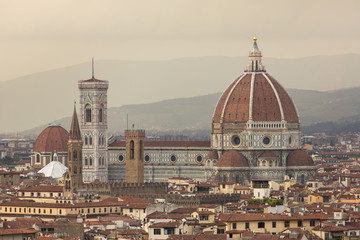 Fototapeta na wymiar Famous Santa Maria del Fiore cathedrall, Duomo by Brunelleschi