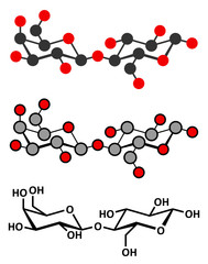 Lactose milk sugar molecule.