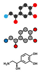 Norepinephrine (noradrenaline, norepi) hormone and neurotransmitter molecule