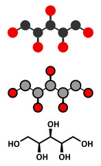 Xylitol artificial sweetener molecule. Used as sugar substitute.