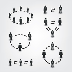 Networks, Connections: Social, Business, Leader Icons