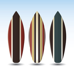 Vector Surfboards Design With Striped Pattern
