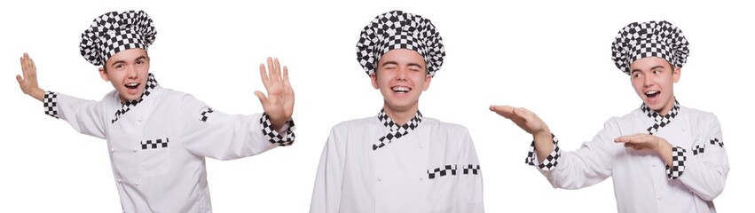 Set of photos with funny cook