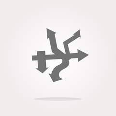 vector abstract lines (arrows) on web glossy icon (button)