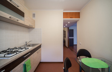 Interior in modern flat. Kitchen.
