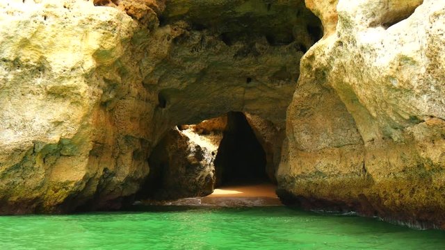 Lagoa caves, and coast and beaches views, Algarve, Portugal (4K)