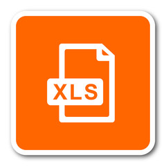 xls file orange flat design modern web icon