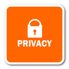 privacy orange flat design modern web icon