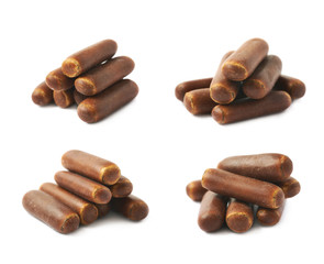 Chocolate coated licorice stick