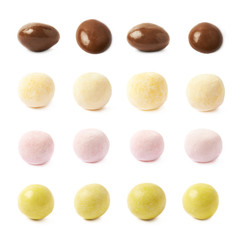 Chocolate ball candies isolated