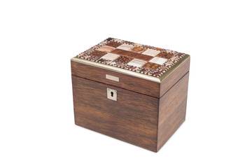 A Closed Antique General Purpose Wooden with Tiled Lid