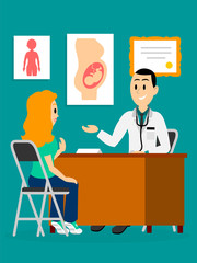 Woman Surprised that She is Pregnant Clipart 