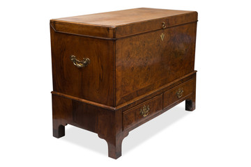 An Antique Wooden Trunk or Chest with Drawers