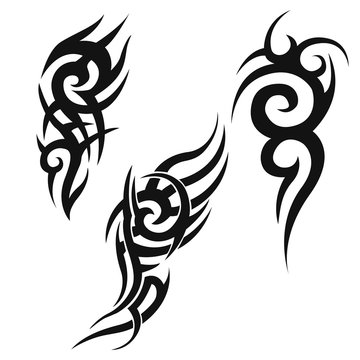  tribal tattoo. vector illustration without transparency.