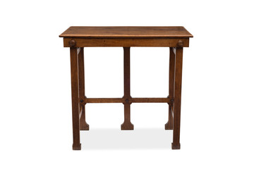 Front View of a Five-Legged Antique Wooden Side Table