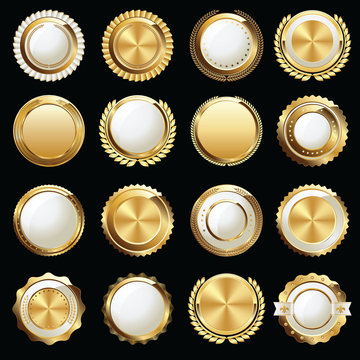 Set of Gold Certificate Seals and Badges