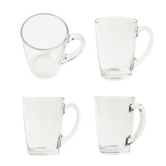 Empty glass mug isolated