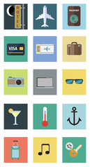 Set of Travel Icons. Vector Illustration