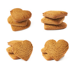 Stock of gingerbread cookies isolated