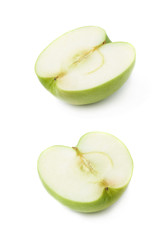Sliced half of an apple isolated