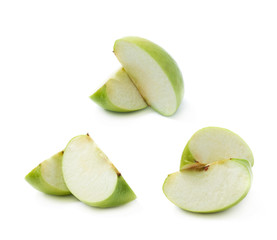 Two apple slices isolated