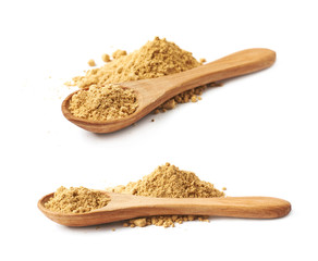 Pile of dry ginger powder isolated