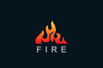 Fire flame silhouette logo. Creative fire flame logo. Burning fire icon.