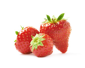 Pile of few strawberries isolated