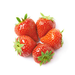 Pile of few strawberries isolated