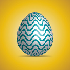 template white Easter egg with pattern