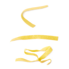 Single fettuccine pasta ribbon