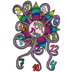Colorfull abstract clock