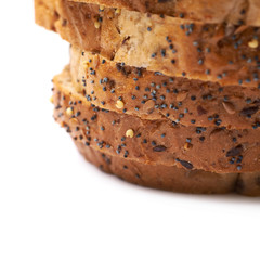 Sliced white bread loaf isolated