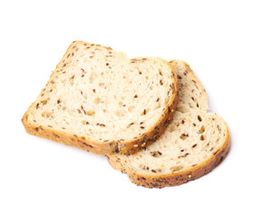 Two slices of white bread isolated