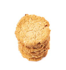 Pile stack of oatmeal cookies isolated