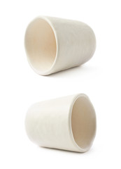 Small ceramic coffee cup isolated