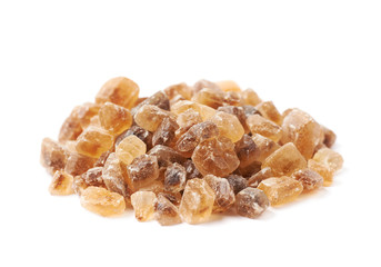Pile of brown rock sugar crystals