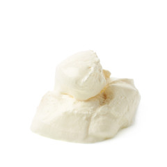 Fototapeta na wymiar Pile of sour cream isolated