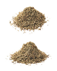 Pile of dried thyme seasoning