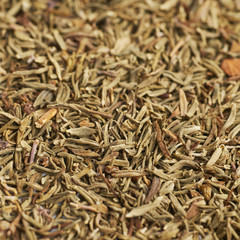 Surface coated with dried thyme