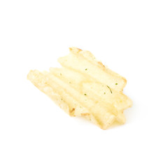 Single potato chip crisp isolated