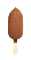 Vanilla ice cream bar on a stick