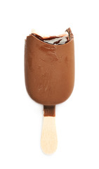 Vanilla ice cream bar on a stick