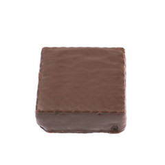 Chocolate waffle candy bar isolated