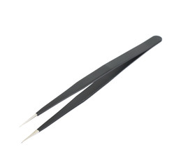 Black tweezers tool isolated