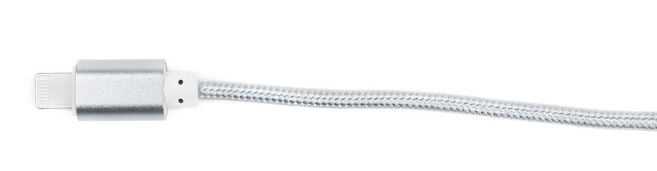 Close-up fragment of USB lightning cable