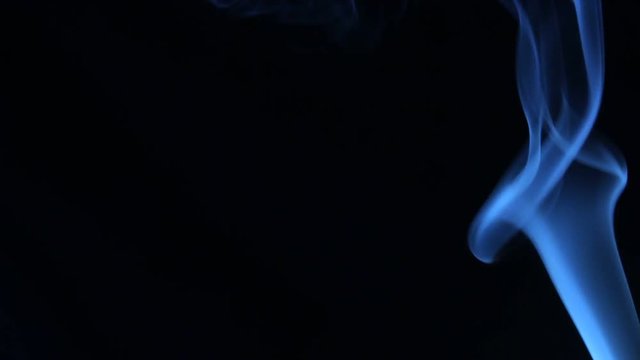 Blue white smoke on a black background, a series of film clips, composition №14, also see other in my portfolio
